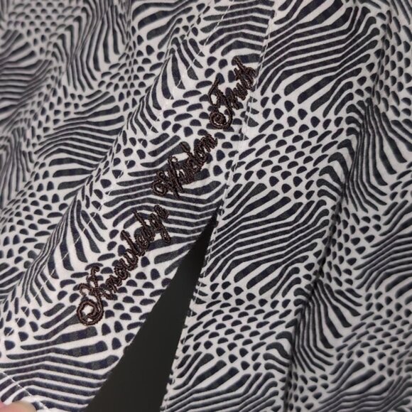 Robert Graham Geometric Print Short Sleeve Shirt Polo Cotton Classic Fit Top - Picture 6 of 14